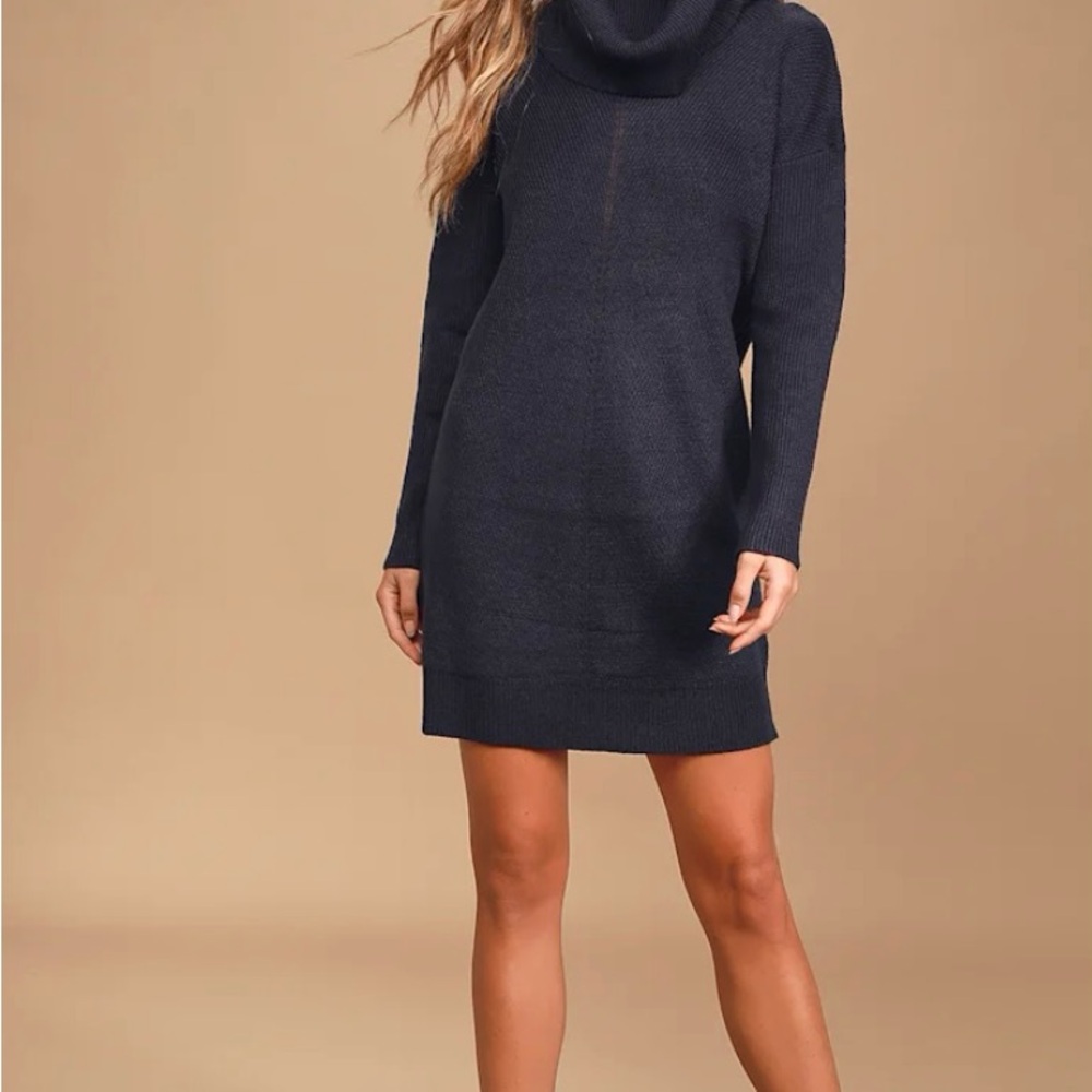 Lulus Tea Reader Black Sweater Dress Size S
